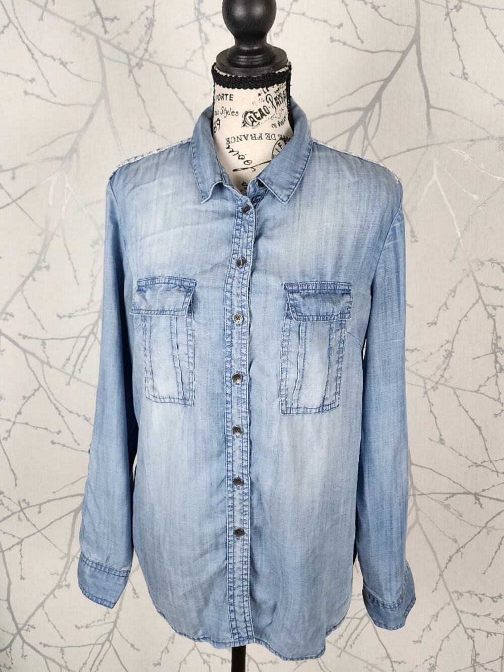 Velvet Heart Light Wash 100% Tencel Western Shirt